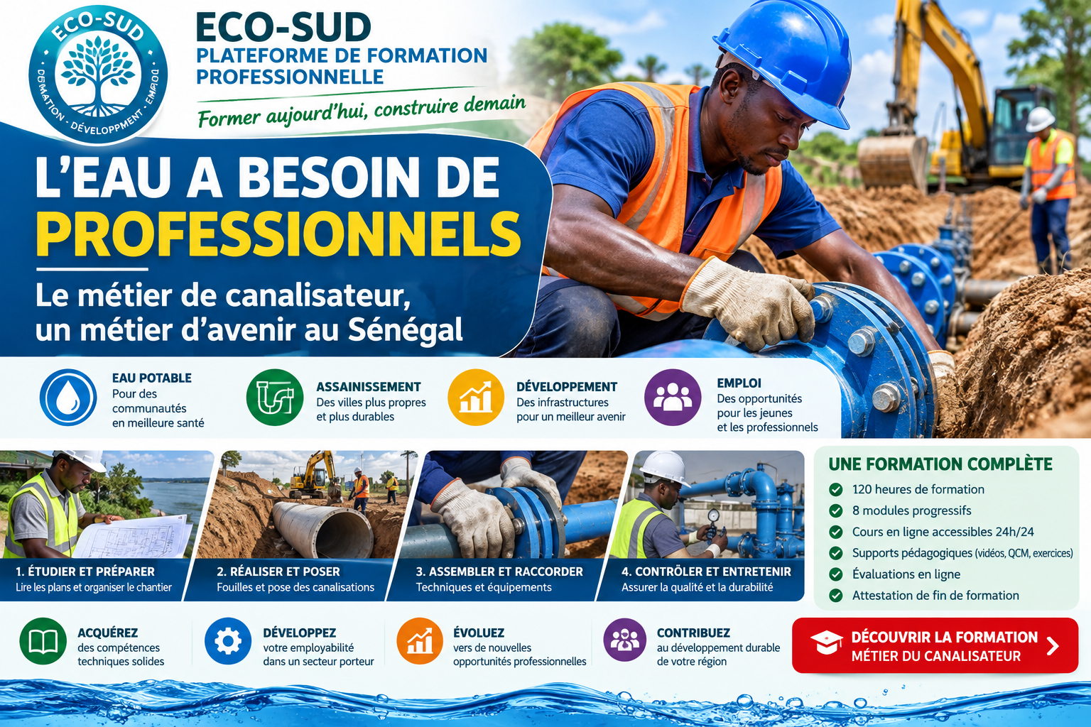 💧 L’EAU A BESOIN DE PROFESSIONNELS : POURQUOI LE MÉTIER DE CANALISATEUR A DE L’AVENIR